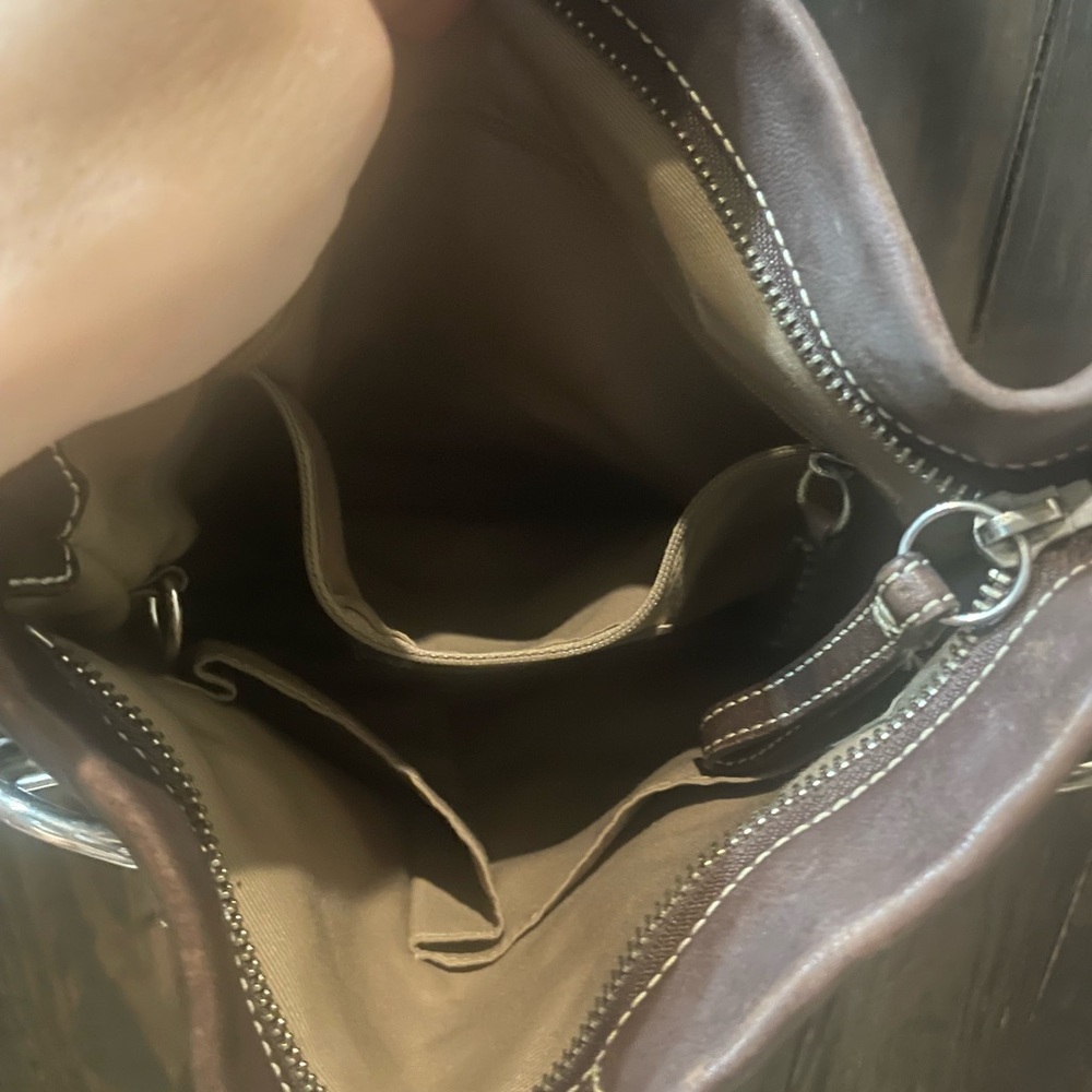 Coach Dark Brown Leather Shoulder Bag - Picture 3 of 9
